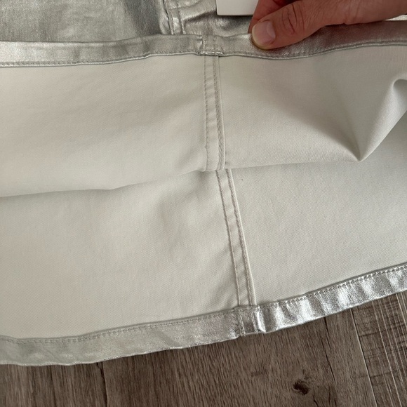 NWT Calvin Klein Metallic Silver Gray Mini Skirt Women’s 32 - Picture 6 of 10